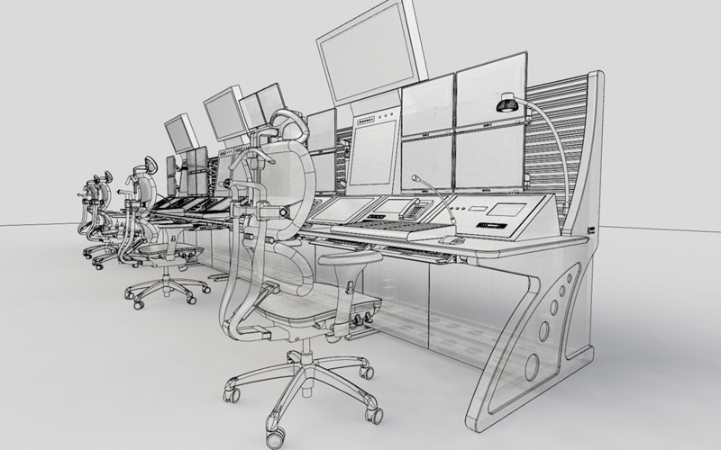 鐵路調(diào)度指揮中心操作臺(tái)結(jié)構(gòu)示意圖